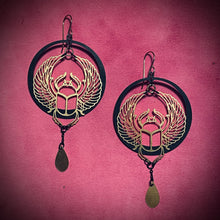 Load image into Gallery viewer, Scarab Drop Earrings